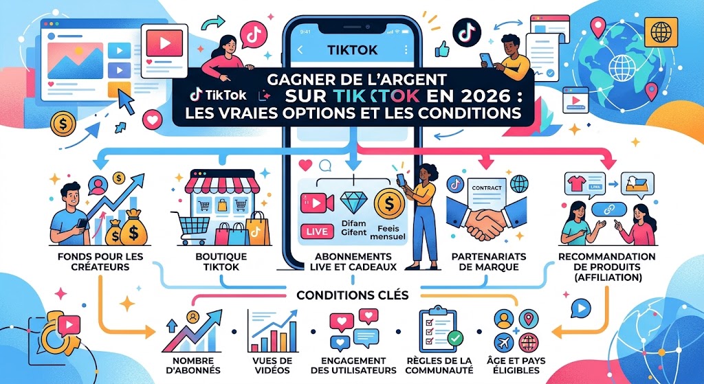 Gagner de l'argent sur TikTok en 2026 Les vraies options et les conditions