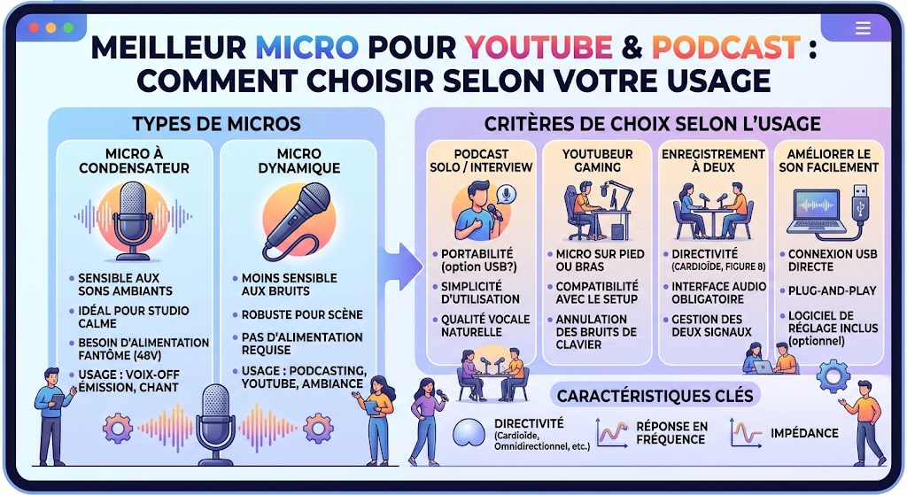 Meilleur micro pour YouTube et podcast Comment choisir selon votre usage